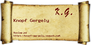 Knopf Gergely névjegykártya